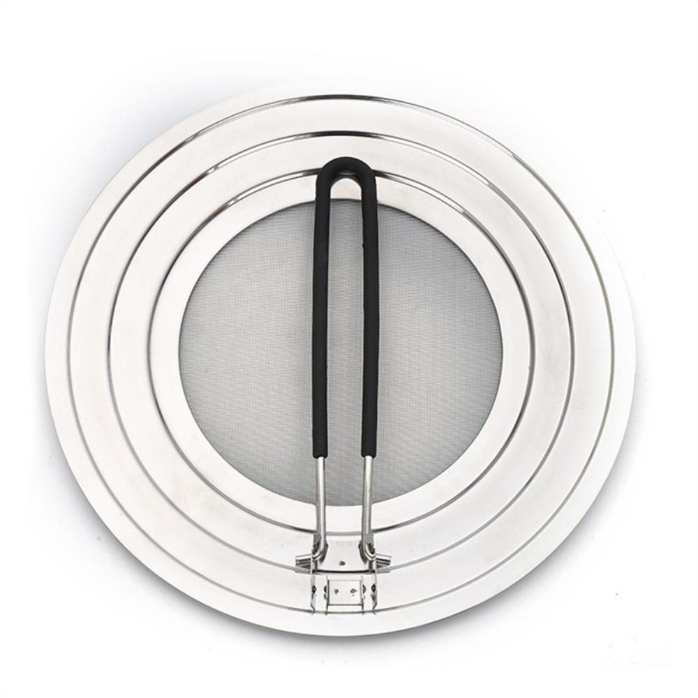 Foldable Handle Oil Splash Screen Stainless Steel Oil Proof Lid Pot Cover Oil Shield Guard Fried