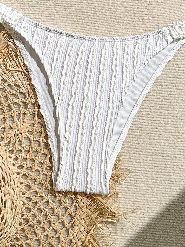 2024 Европейский и американский однотонный сексуальный купальник-бикини женский - Пляжная одежда в стиле Инс