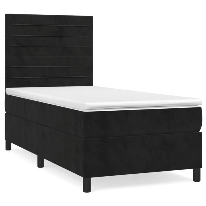 3143051 vidaXL Bed Base and Mattress Black 80x200 Cm Velvet