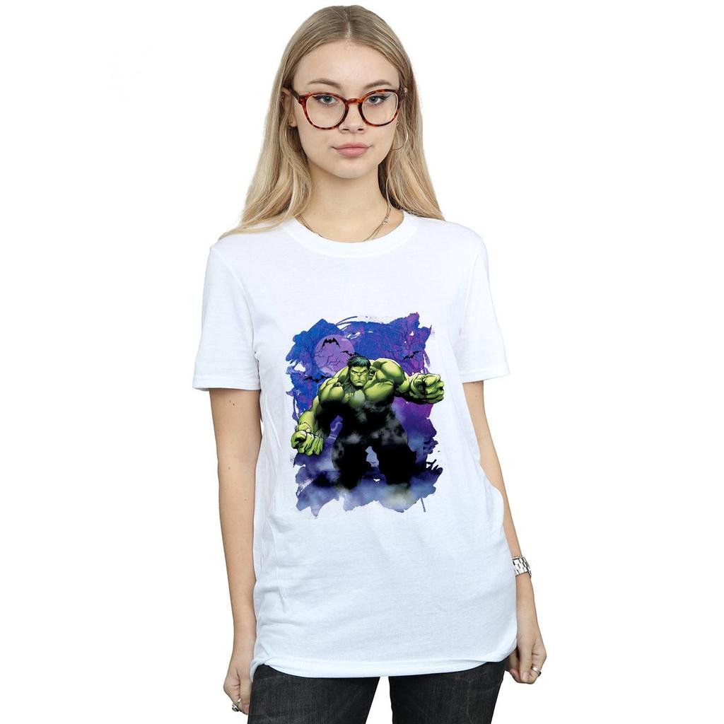 Marvel Womens/Ladies Hulk Halloween Spooky Forest Cotton Boyfriend T-Shirt