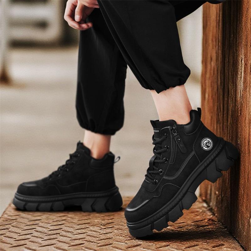 Новые модные осенние и зимние мужские высокие ботинки martin для студентов, трендовые рабочие туфли на мягкой подошве для мальчиков, кроссовки Martin с защитой труда