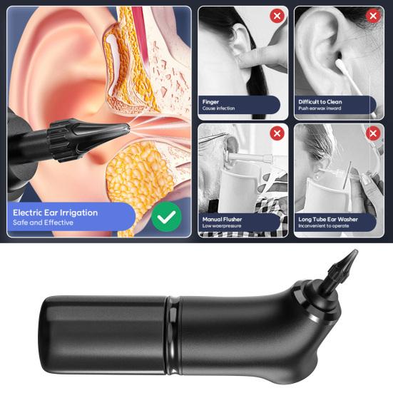 Электрический очиститель ушей, набор для удаления серы с 4 настройками давления, инструмент для ирригации ушей для взрослых и детей