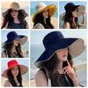 Однотонная солнцезащитная шляпа с широкими полями для пешего туризма, простая женская шляпа для рыбалки, дорожная шляпа