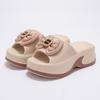 Fashion Smile Stylish EVA Slippers For Women New Platform Sandals Women for Summer 2025 6CM Heightened Bow Sandals with Antiskid Sole