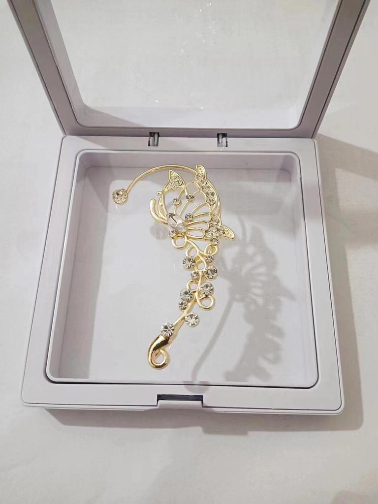 Циркон Ажурный Кафф для уха в виде бабочки: Элегантные украшения для ушей без прокола для женщин