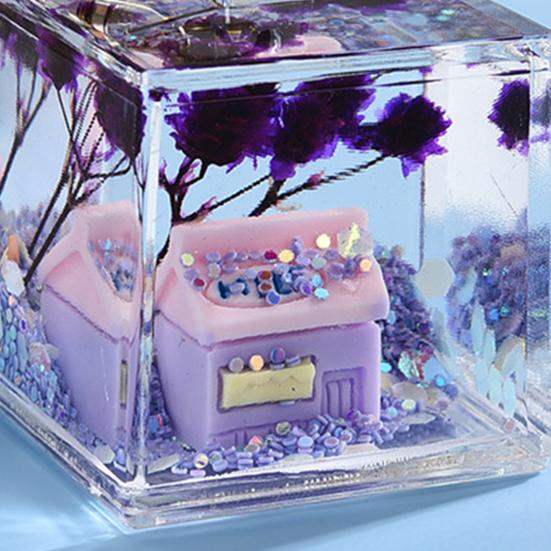 Брелок с песочной картиной, миниатюрная сказочная сцена, мини-прозрачный кубик, шарм для рюкзака, для сумок, ключей, кошелька, аксессуар