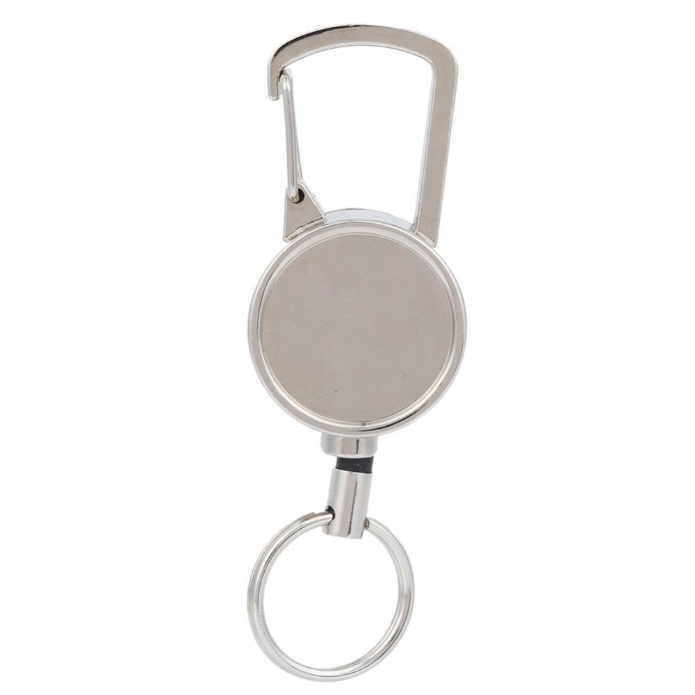 2 Pcs Antitheft Key Ring 2.5cm Retractable Keychain Durable Belt Clip  Camping