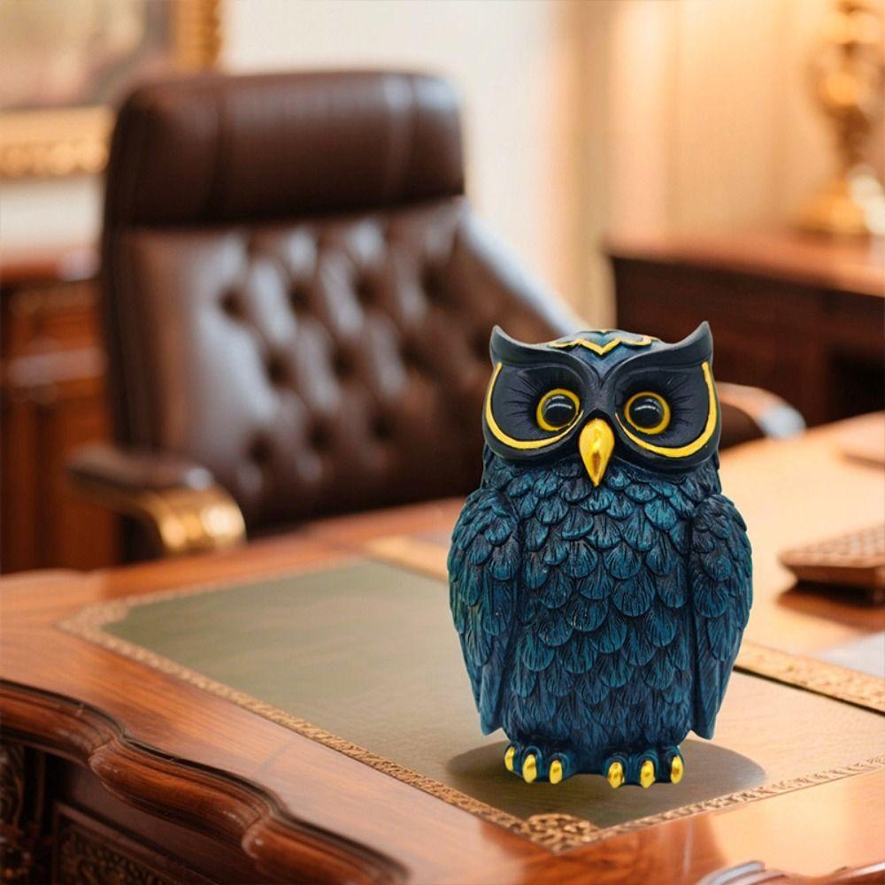 Cute Owl Statue Vintage Owl Sculpture Entryway Decoration Animal Statue TV Cabinet