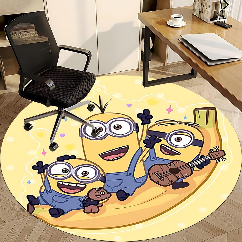 Круглый коврик Minions Music Office, коврик для помещений, подходит для офиса, под офисные стулья, спальни, гостиной, домашнего декора, DT1212011
