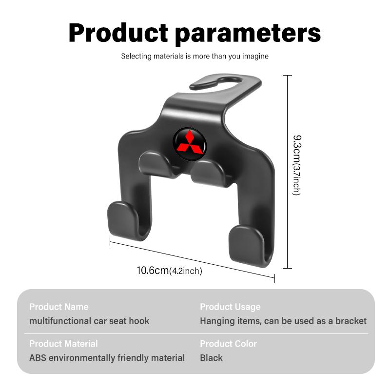 For Mitsubishi Car Universal Seat Hooks Multifunctional Phone Storage Holder Outlander Pajero Sport Lancer EX ASX L200 Eclipse