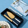 Elegant Pearl Ceramic-Handled 430 Stainless Steel Cake and Pizza Knife Set