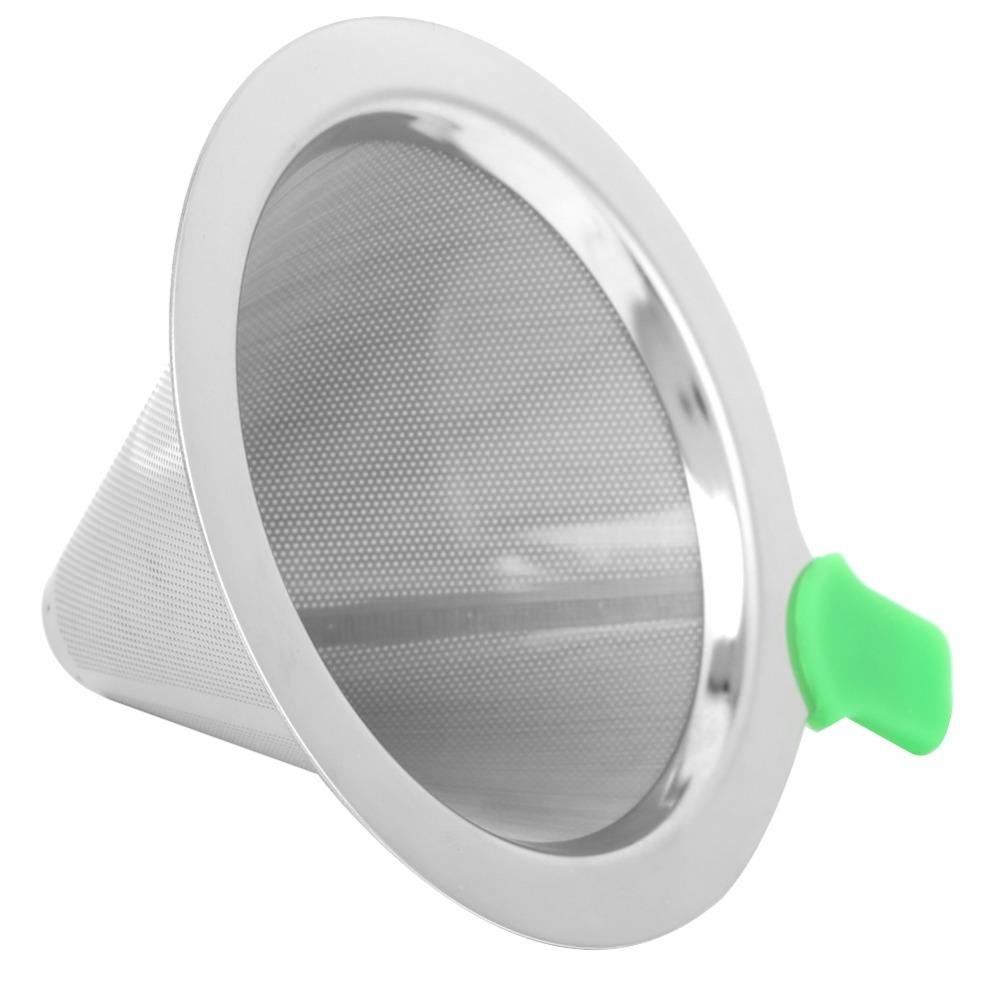 Fine Mesh Reusable Coffee Funnel Stainless Steel Drip Coffee Maker Pour Over Coffee Brewing
