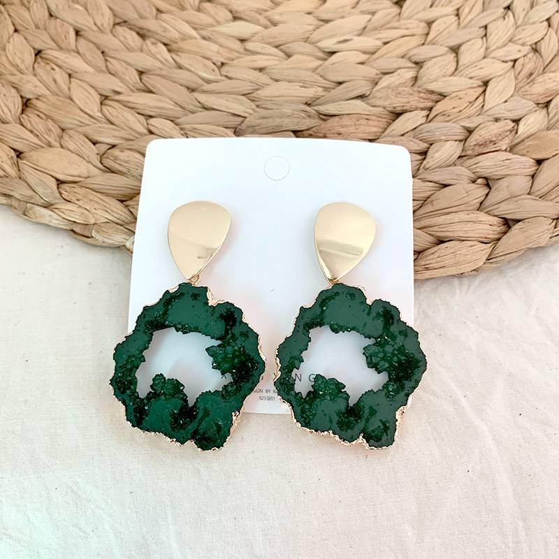 Серьги-гвоздики Изысканные модные нестандартные серьги с геометрией в форме капли из натурального камня женские ювелирные изделия серьги элегантные красивые