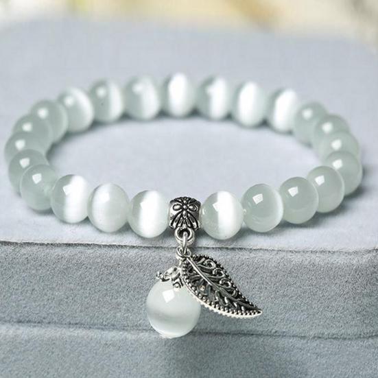 Женский браслет в этническом стиле, гладкая эластичная веревка, полировка ручной работы, украшение, привлекательные опаловые бусины