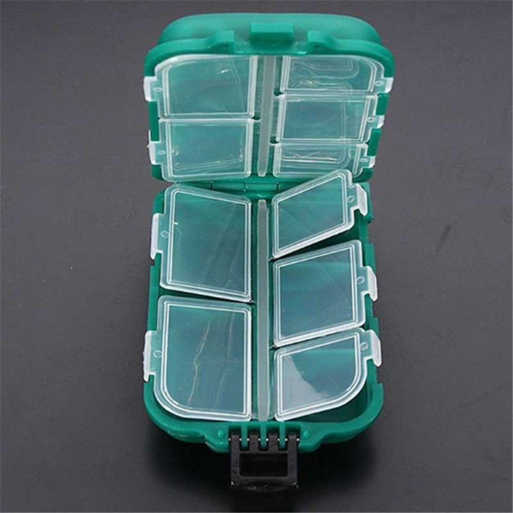 Shrimp Baits Eco-Friendly Plastic Hook Tool Box Lure Case 10 Lattices Fishing Tackle Storage