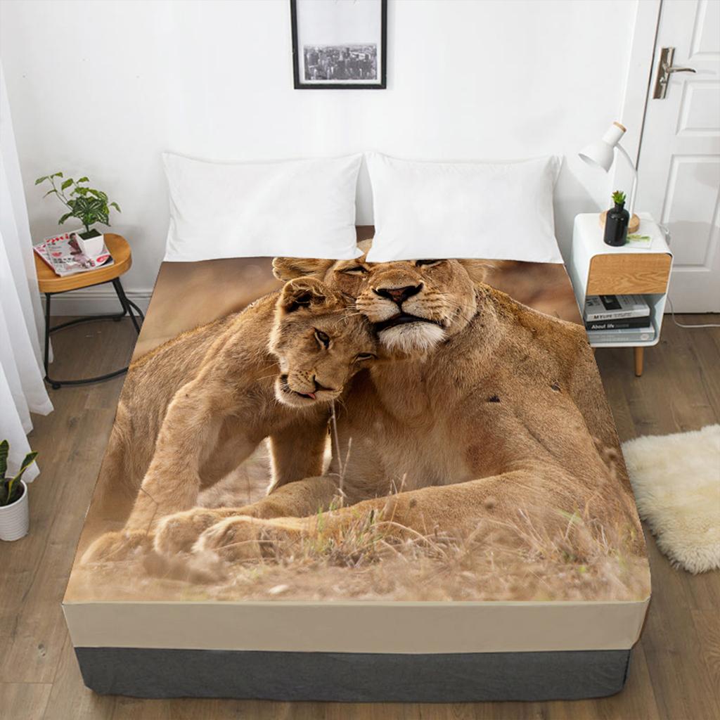 Постельная простыня с рисунком лесных животных, 3D-печать, наматрасник, простыня на резинке, постельное белье, одна штука