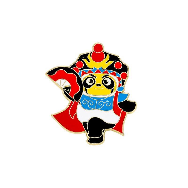 Zinc Alloy Enamel Dropping Brooch, Cute Cartoon Lucky Panda Snake Pattern 2025 Year of the Snake, New Year Festival Decorative Lapel Pin Badge