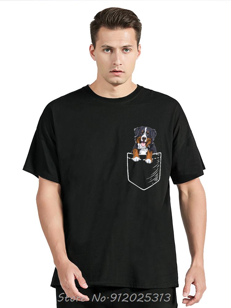 Смешная графика бернского зенненхунда, хлопковые футболки, унисекс, с круглым вырезом, модная повседневная футболка, свободная, оверсайз, уличная одежда, футболка