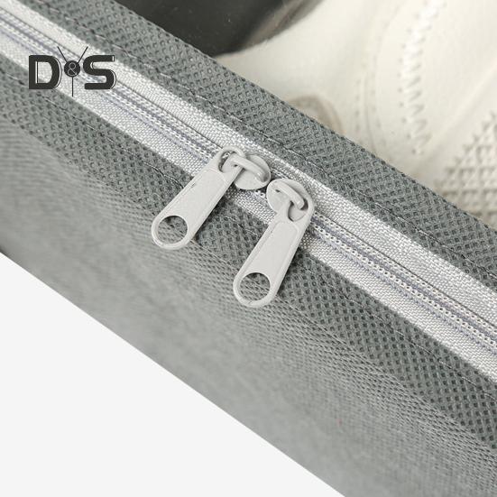 Регулируемый органайзер для обуви, экономящий место, контейнер для обуви большой емкости, складная конструкция, контейнер для хранения обуви с застежками-молниями