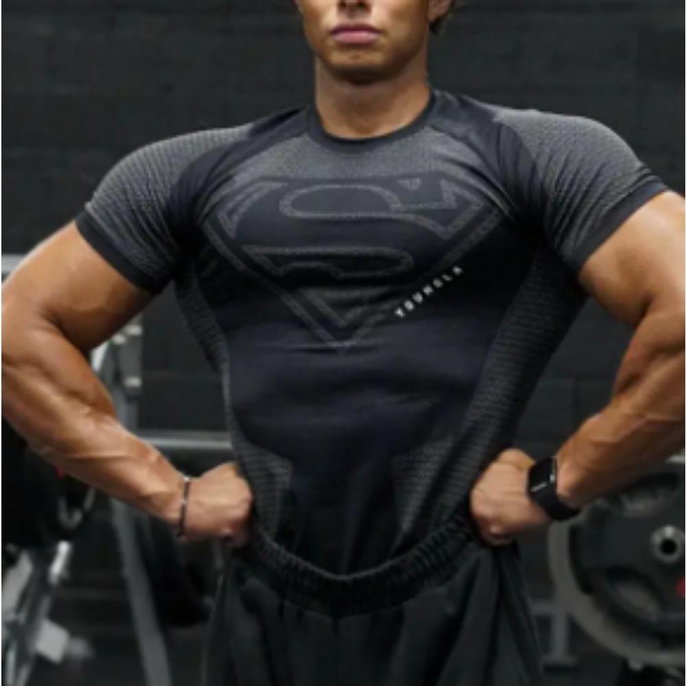 2025 YOUNGAL New Men's Fitness T-shirts clothing sports Tshirt tights high elastic training short sleeve fitness man clothing