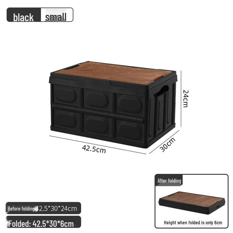 Портативная складная корзина для пикника с деревянной крышкой