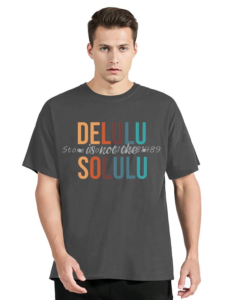 Футболка Delulu Is Not The Solulu Юмор Мем Y2k Футболки Топы EU Размер На заказ Хлопок Повседневный Унисекс Короткий рукав Футболка Одежда для унисекс