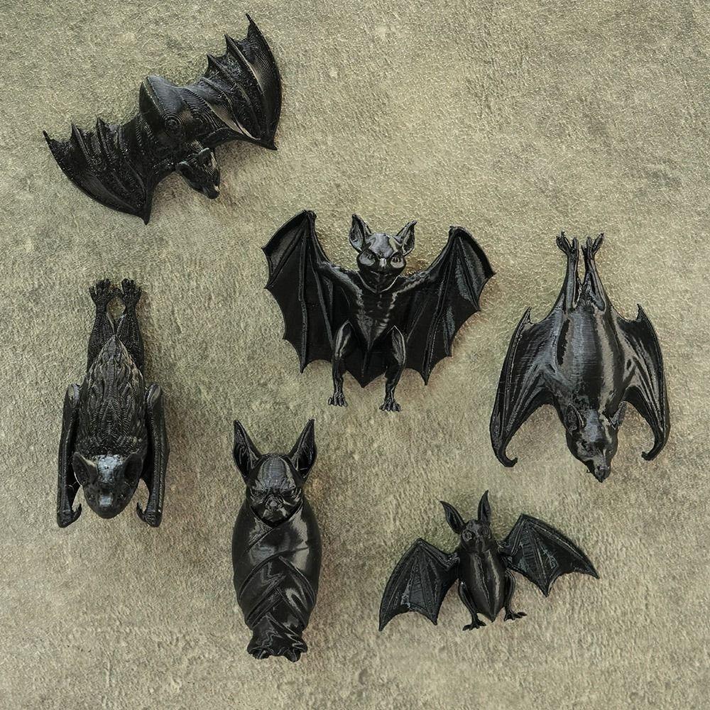 4/6PCS Bat Spider Bat Refrigerator Sticker 3D Spider Magnetic Decals Trick Props Haunted House