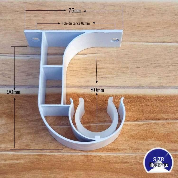 Кронштейн для римской шторы из алюминиевого сплава - Одинарный стержень, Верхнее крепление, Утолщенный металл