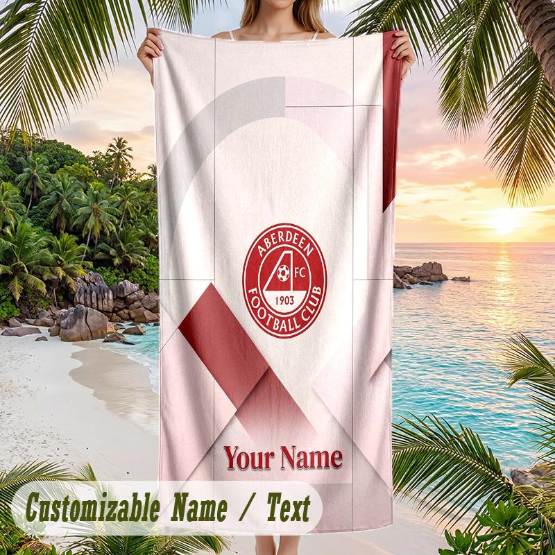 Beach Towel Aberdeen FC Print Custom Name Text Soft Towel for Swimming Pool