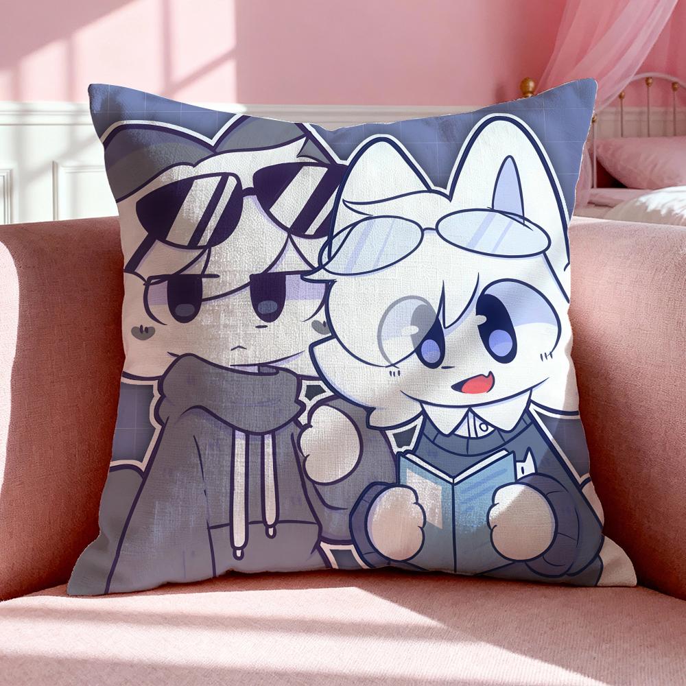 Character BBoykisser Cushion Cover Breathable Linen Pillowcase Summer Odorless EcoFriendly Invisible Zipper Washable