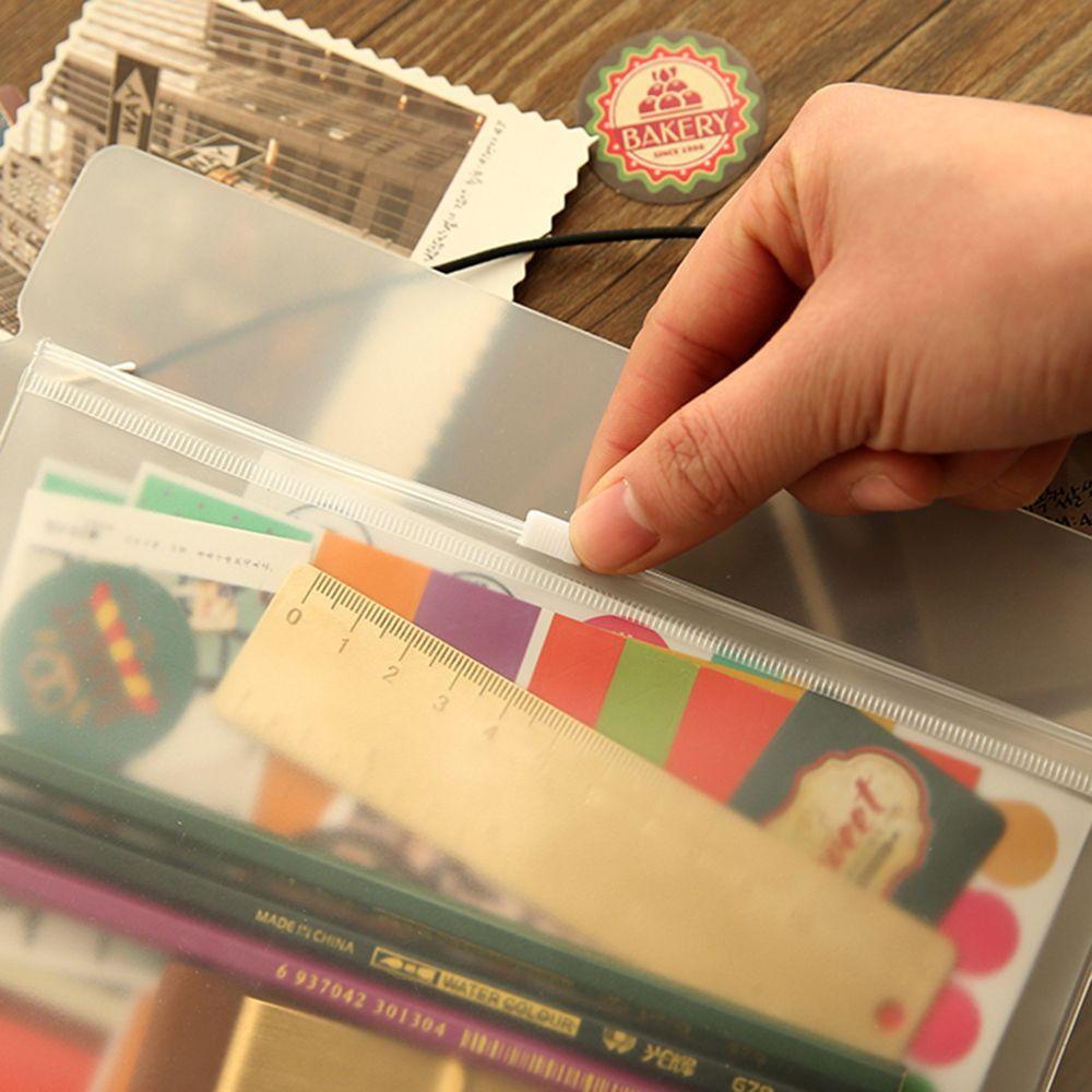 1/5PCS Organization Plastic Loose-leaf PVC Storage Pouch Bag Zip Lock Matte Clear