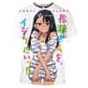 Футболка с 3D принтом аниме Nagatoro для мужчин и женщин, Япония Мангас, не играй со мной, рубашка в стиле Харадзюку, хентай, сексуальные футболки для девочек, топы