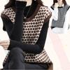 Осень-зима женский модный ретро-аргайл без рукавов шикарный свободный свитер жилет Y2K женский повседневный уличный трикотажный жилет с круглым вырезом