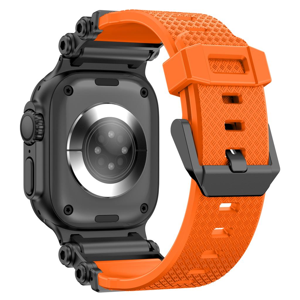 Silicone Strap For Apple Watch Ultra 2 Band 49mm Rugged metal+rubber Bracelet iWatch Series 10 9 6 3 7 8 SE 44mm 45mm 46mm bands