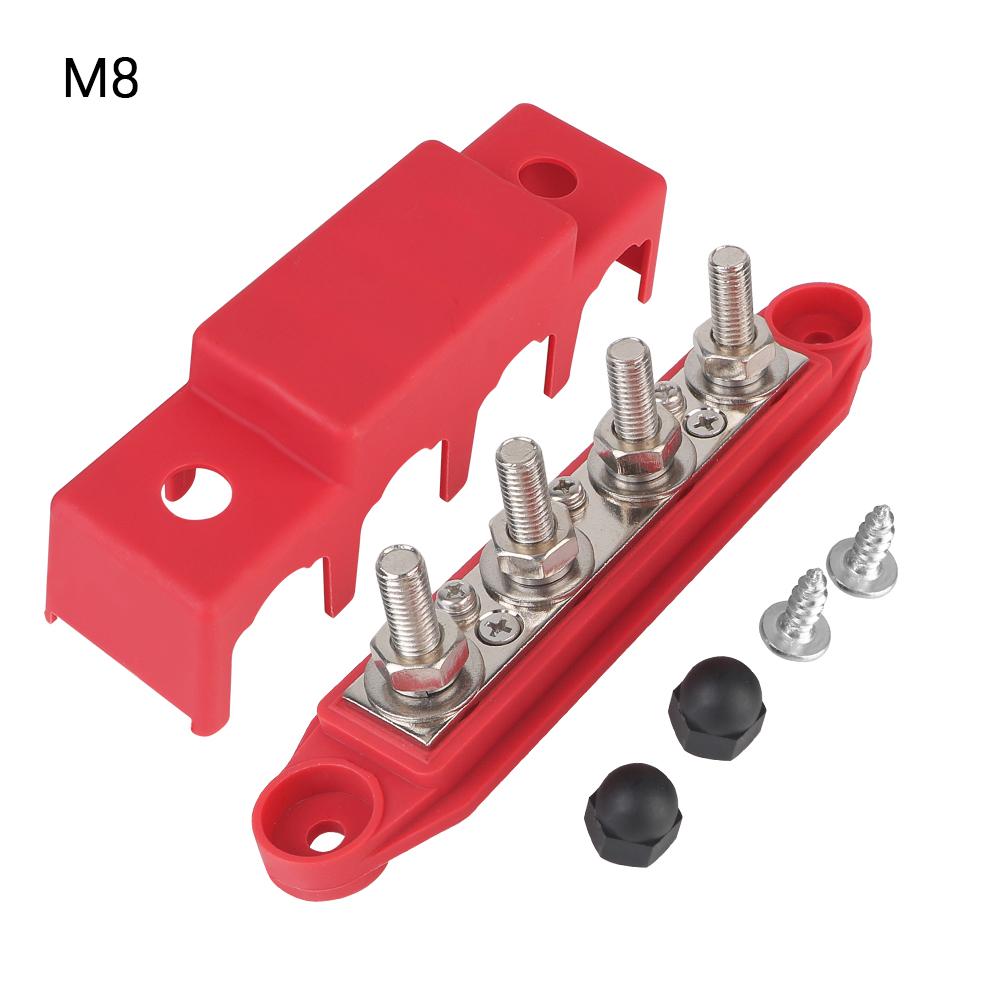 Для лодки, грузовика, дома на колесах, каравана, автомобиля, блок распределения питания, 4 выхода, шпильки 5/16" 3/8", 48 В 250 А постоянного тока, шпильки M8 M10, шина заземления, электрический соединитель