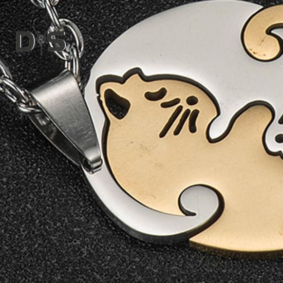 1 пара парных ожерелий, обнимающихся кошек, парные подвески, ожерелье-чокер, ожерелье для друзей и родителей, ожерелье с подвесками, ювелирные изделия в подарок