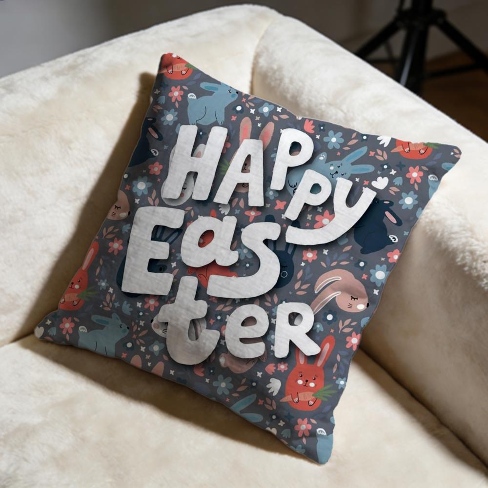 Easter Cushion Cover Soft Decorative Pillow Case Suitable for Bedroom Sofa Car Travel Use