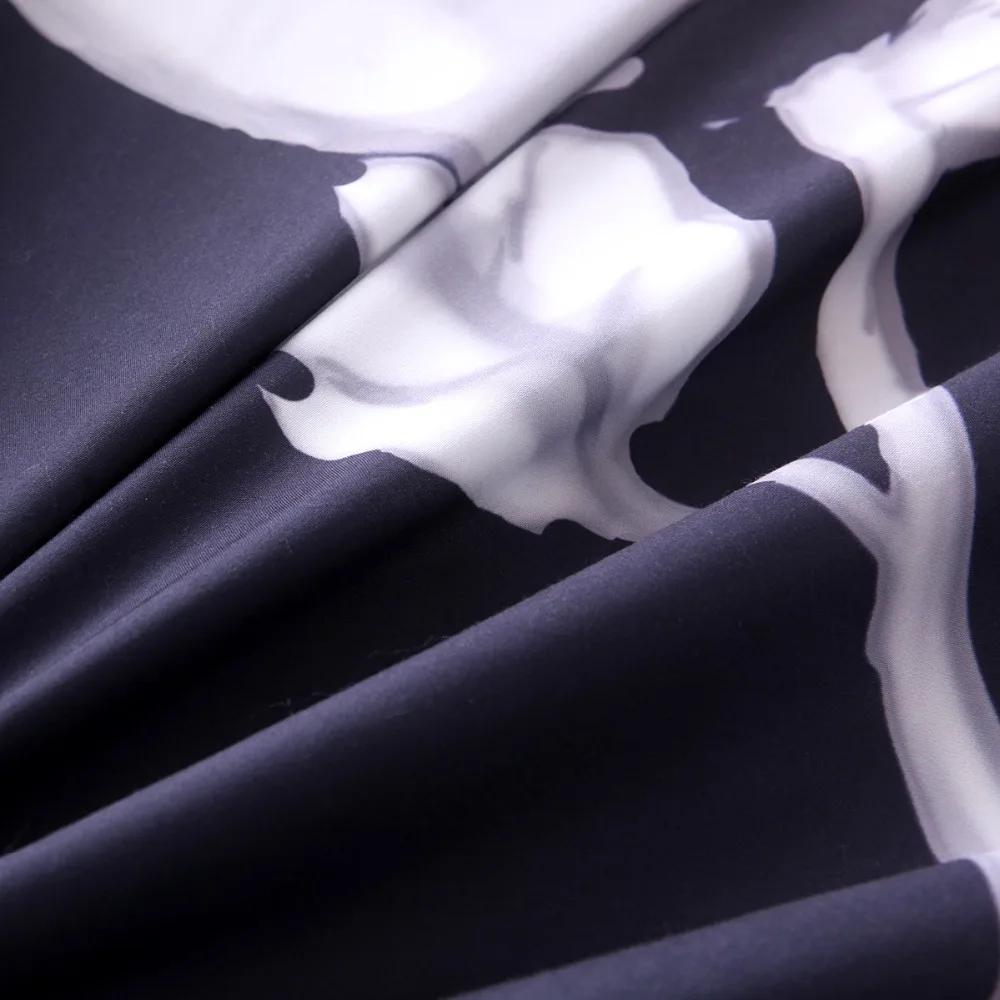 Роскошный комплект постельного белья-одеяла, подарки на Хэллоуин, комплект покрывала для кровати, 100% ткань из микрофибры, принт "роза-череп", реактивная печать, размер California King