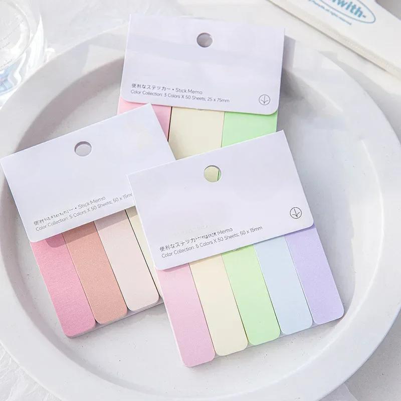 50-100 листов Simple Sticky Note Solid Color Mini Notepad Creative Study Memo Pad для детей Lovely Candlestick Index Note