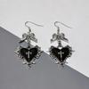Copper Color Edgy Punk Thorn Spiked Heart Dangle Earrings Heart Earrings for Women