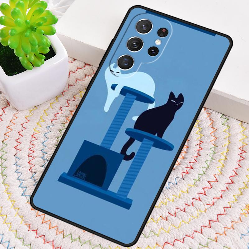 Minimalist Cats Silicone Phone Case For Samsung Galaxy note 10 pro S26 S25 S24 S23 S22 S21 Plus S25Ultra Capa Cover