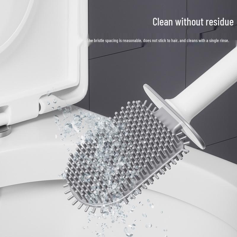 Роскошный силиконовый настенный набор туалетной щетки с подставкой, длинной ручкой, в стиле легкой роскоши