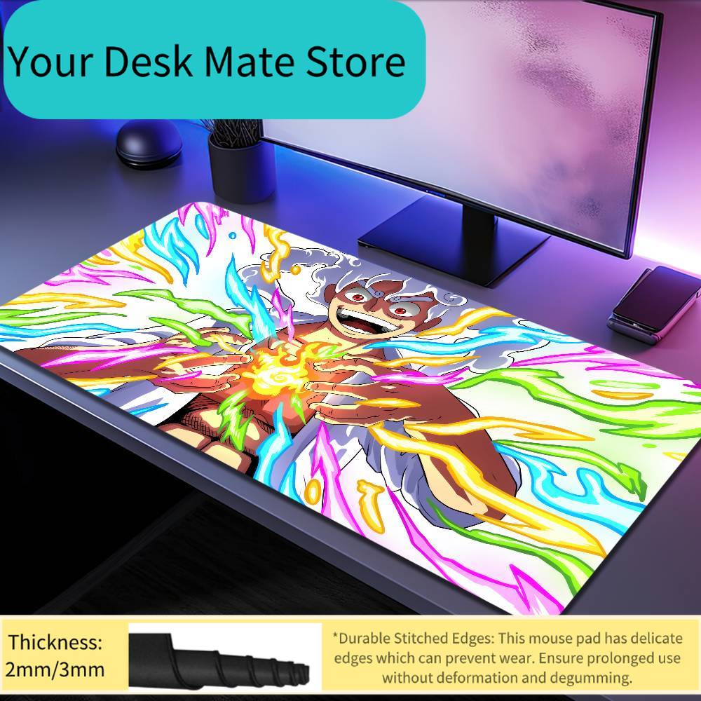 Large Desk Mat Keyboard Ergonomic ONE PIECE Luffy Gear Anime Mousepad Office Rubber PC Nonslip Antifray Home Custom Game