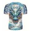 Men's Skeleton & Guitar Pattern Crew Neck T-shirt Dragon 3d Print Casual Comfy Tees Tshirts for Summer Men's Clothing