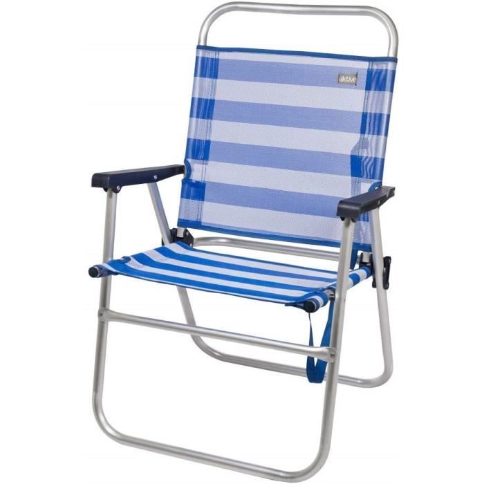 Aktive 53952 Fixed Folding Chair Aluminum Beach 51 X 56 X 90 Cm Blue