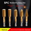 Набор из 5 шестигранных вращающихся напильников для деревообработки из быстрорежущей стали, ручка 6,35 мм