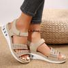 Summer Women's Sandals New Fashion New Open Toe Platform Wedge Sandals for Women Outdoor Casual Beach Shoes Shining Water Diamond Women's Sandals