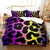 Three-Piece 3D Printed Leopard Print Leather Print Bedding Colorful Gradual Change Leopard Print Duvet Cover