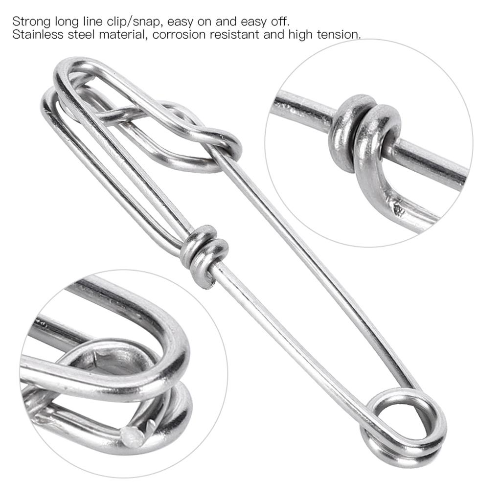 15pcs Stainless Steel Tuna Clips Longline Branch Hangers Snap Fishing Accessory Easy On Off