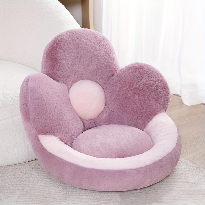 3D Floral Velvet Seat Cushion, Soft & Supportive Chair Pad for Office Car and Dining Chairs, Warm Plush Back and Hip Support